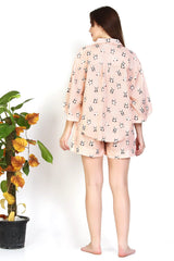 Panda Print Short Sleeve Pajama Set