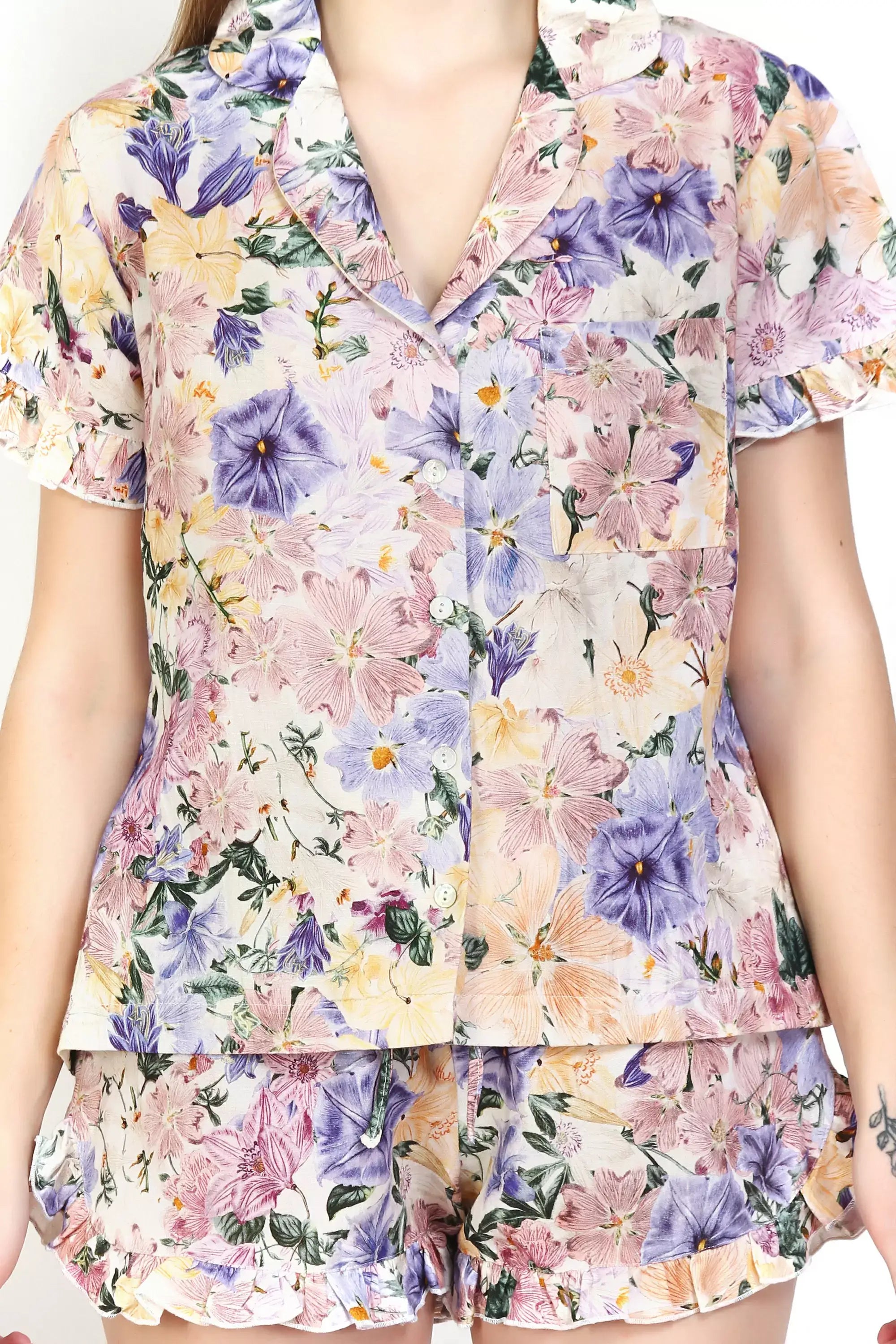 floral print Shorts PJ sleep set