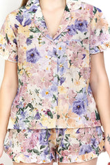 floral print Shorts PJ sleep set