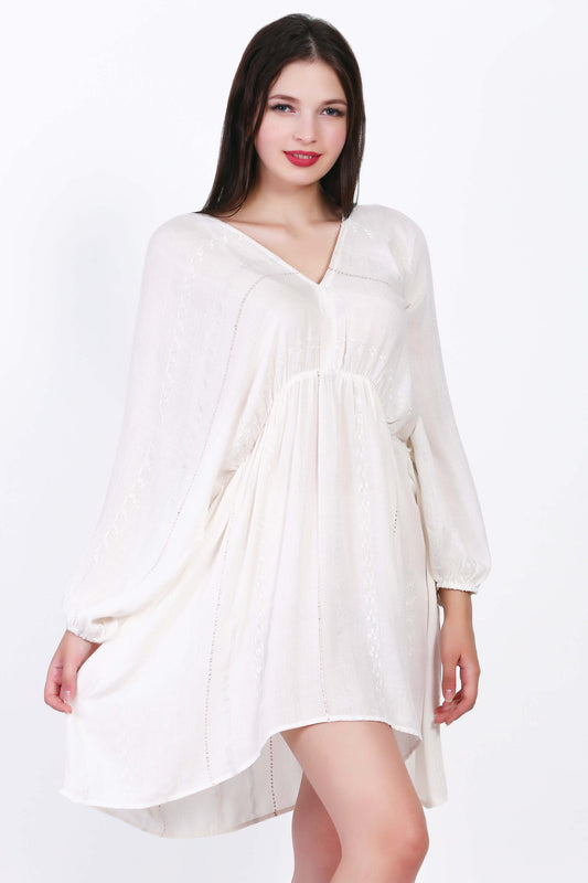 Ivory Breeze Delight Rayon Dress
