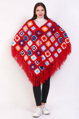 Handmade Crochet Tassels Poncho