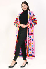 Crochet cover up Casual Long Sleeve Open Front Sweater