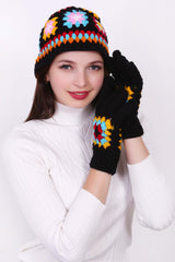 Granny Square Cap with Gloves