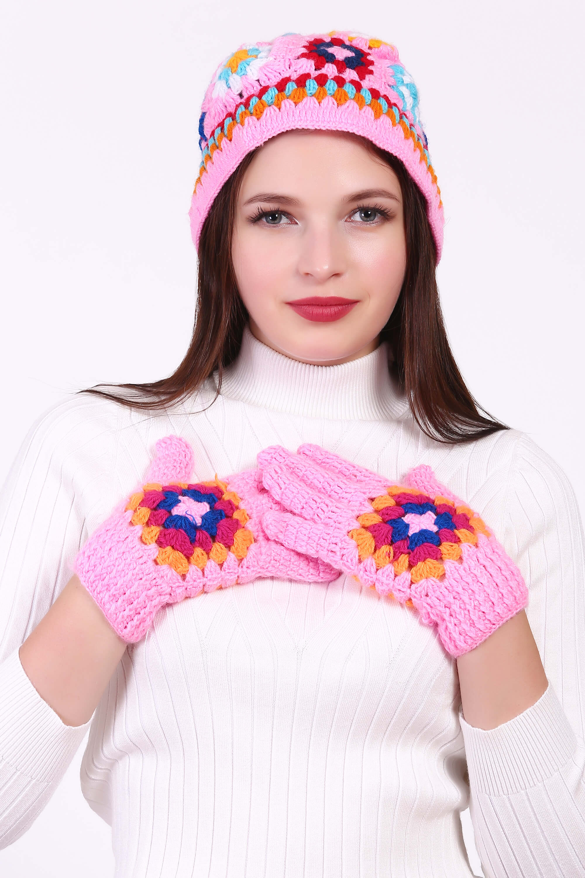 Handcrafted Duo Granny Cap with Gloves