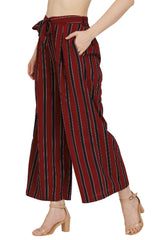 Burgundy Charm Striped Trouser