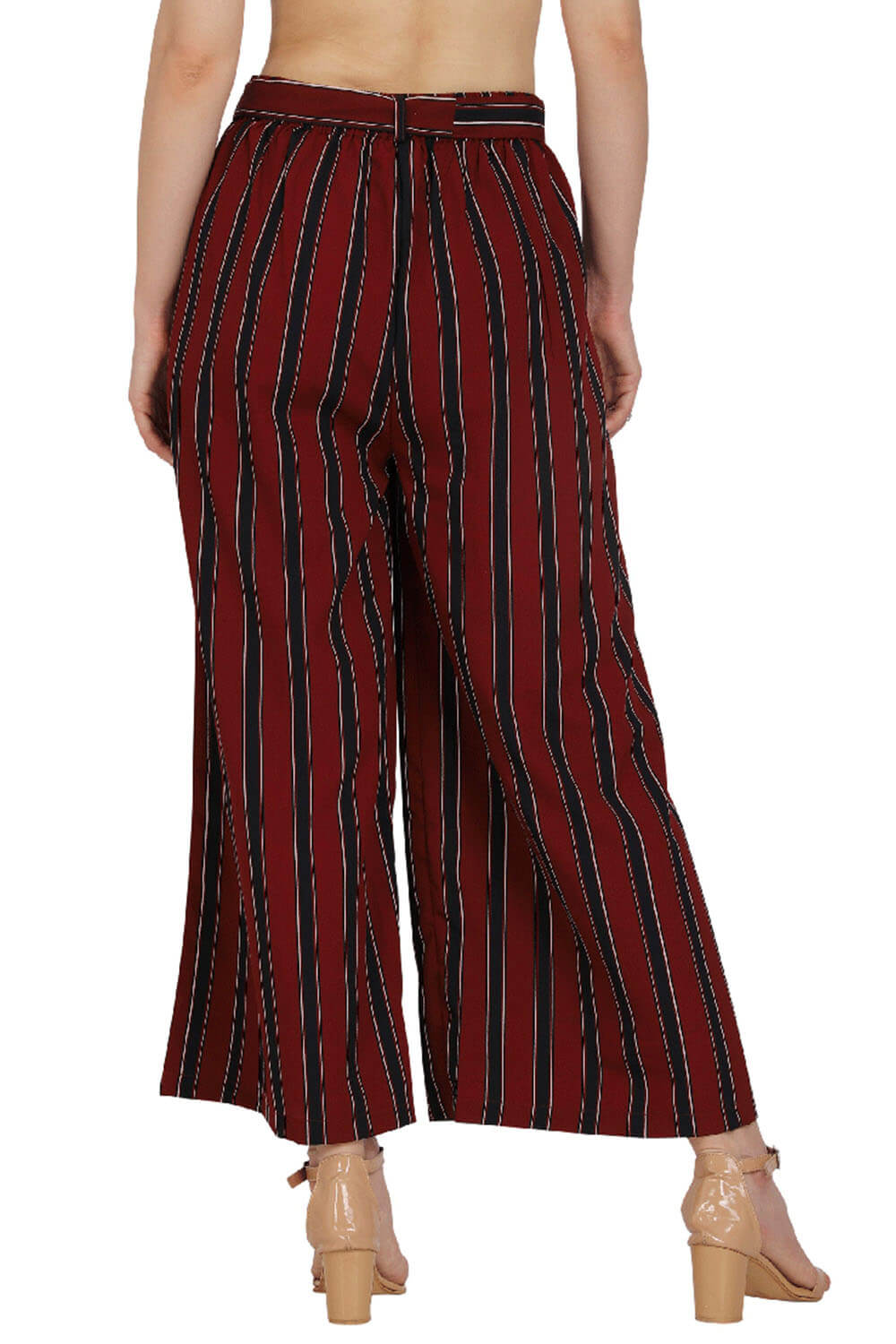 Burgundy Charm Striped Trouser