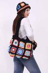 Granny Square Bag with Cap & Gloves