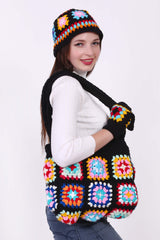 Granny Square Bag with Cap & Gloves