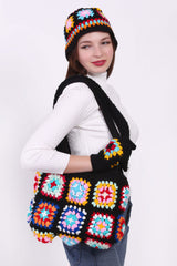 Granny Square Bag with Cap & Gloves