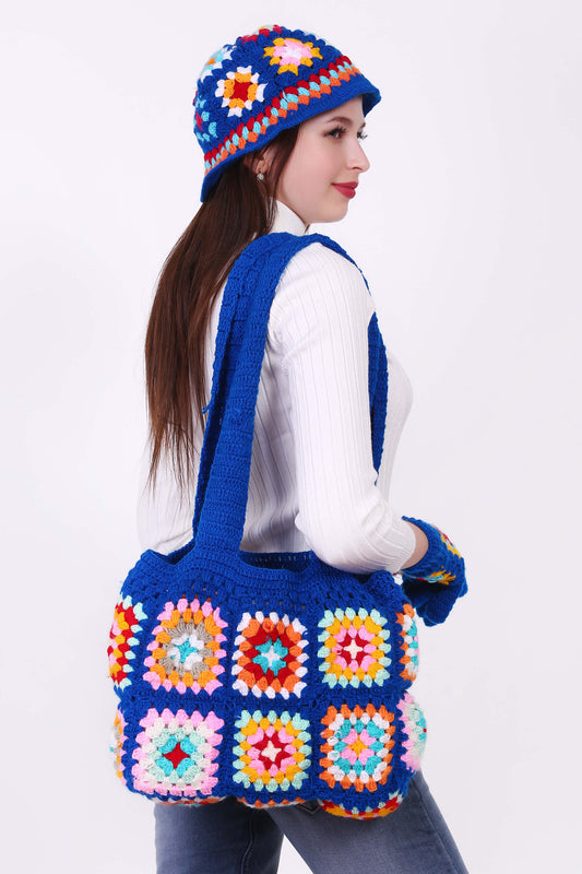 Complete Crochet Bag with Cap & Gloves