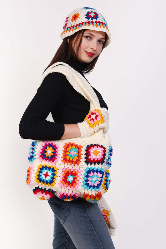 Cozy Granny Bag with Cap & Gloves