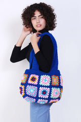 Women's Crochet Granny Square Handbag