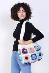 Women's Crochet Granny Square Handbag