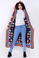 Long Cardigan for Women with Cap crochet pattern