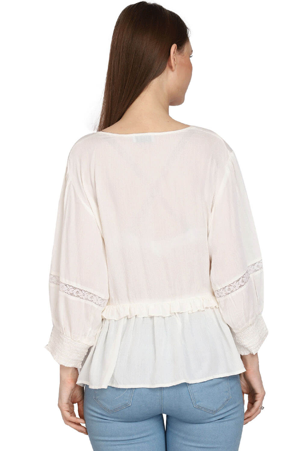 Timeless White Top with Button Open