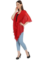 Red Harmony Chiffon Kimono