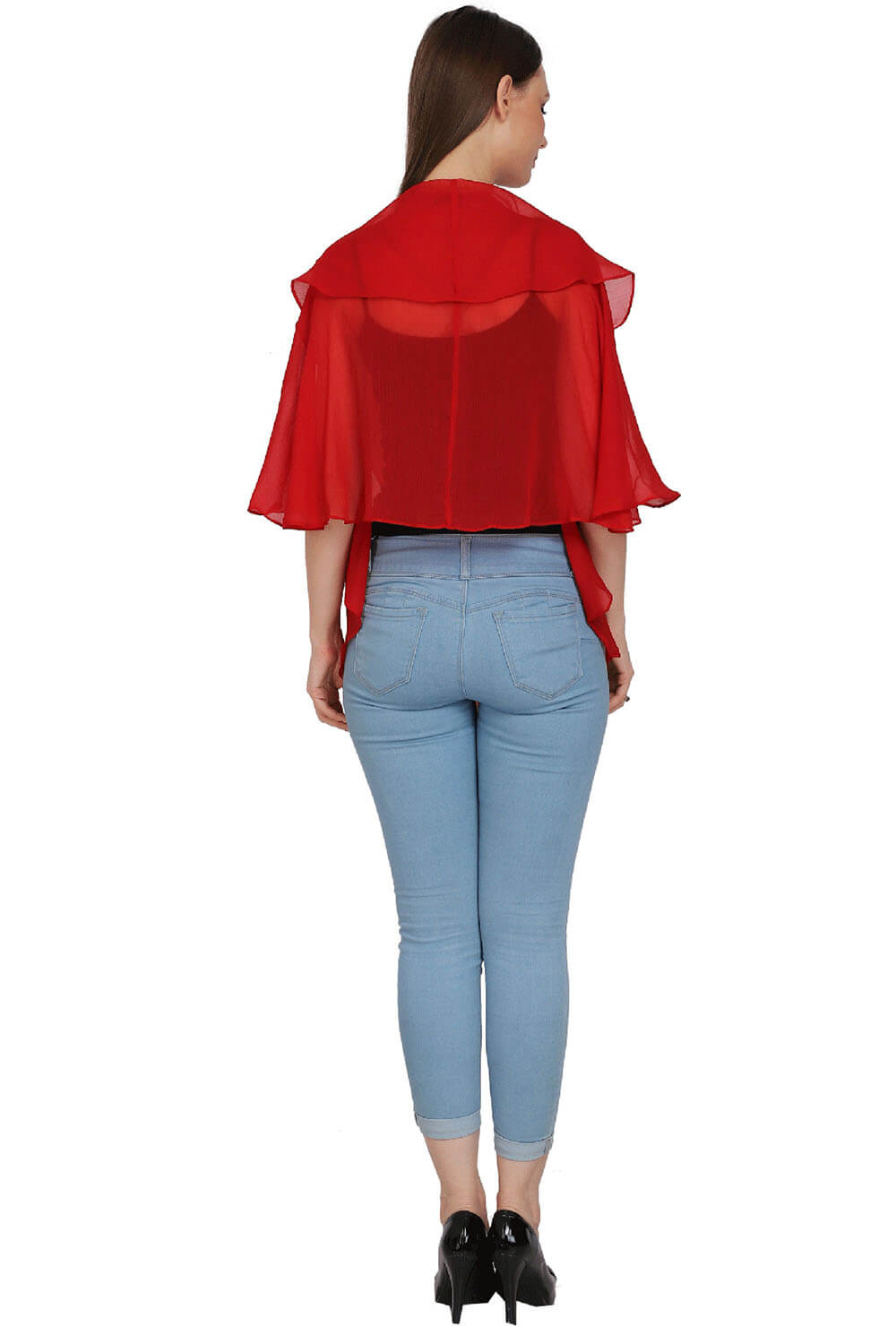 Red Harmony Chiffon Kimono