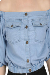 Denim Diva Off-Shoulder Top