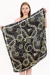 Black and Gold Chains Design, Luxury Fashion Gift Headwrap