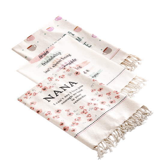 Mini Apparels Pack of 3  Quotes Kitchen Dish Towel Set  | Cute Gifts Towels Set