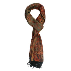 Rich Forest Paisley Jacquard Scarf