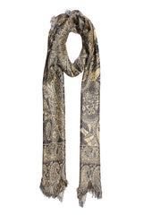 Bold Contrast  Paisley Jacquard Scarf