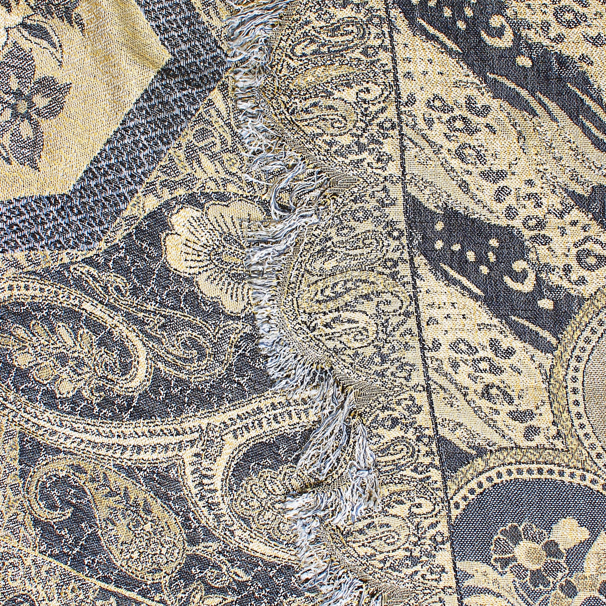 Bold Contrast  Paisley Jacquard Scarf