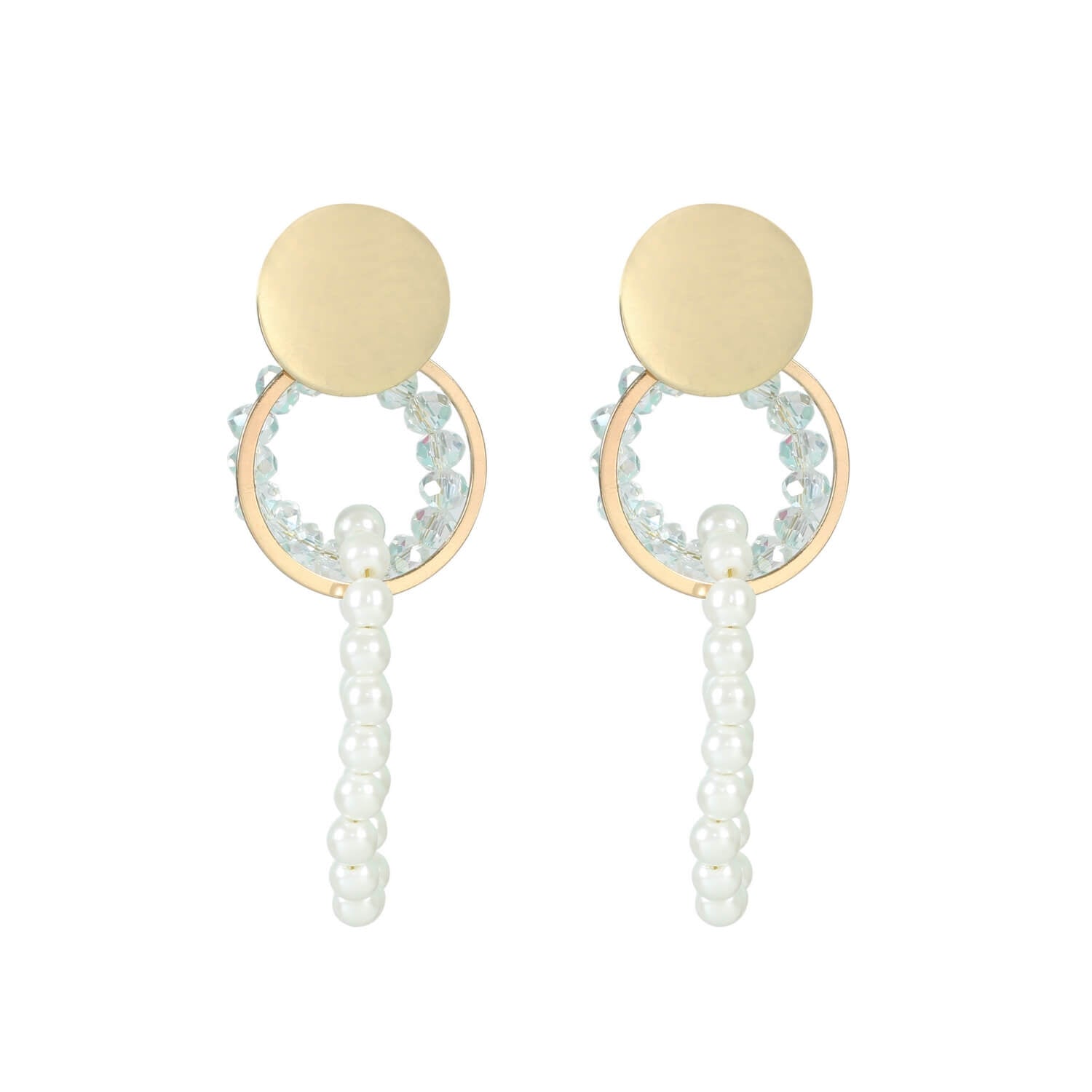 Elegant Pearl Circle Radiance Earrings