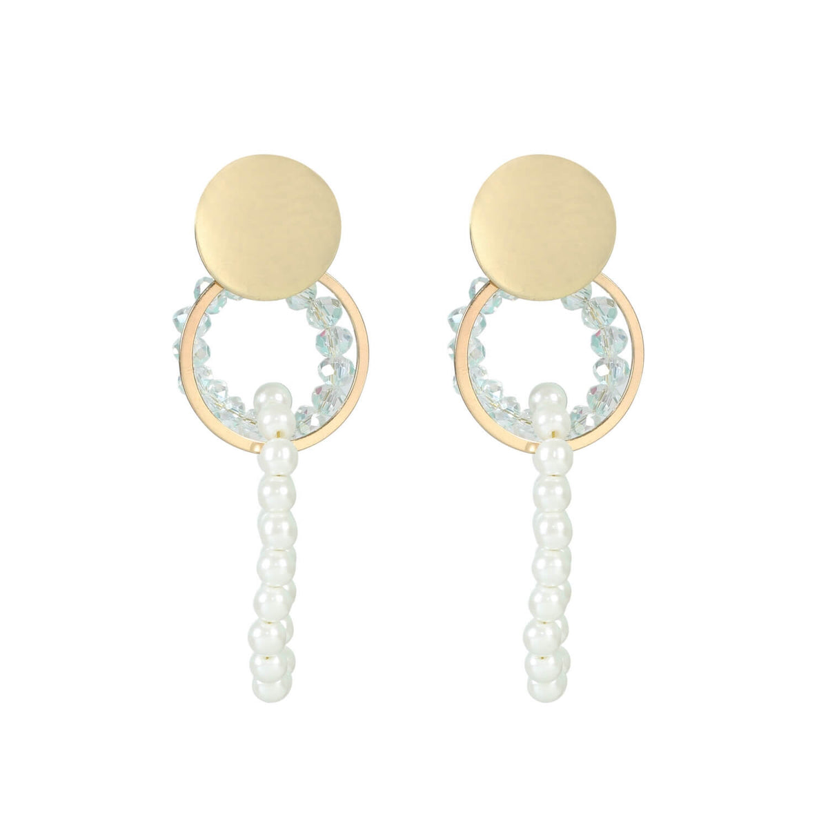 Elegant Pearl Circle Radiance Earrings