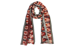 Sophisticated Red & Grey Scarf