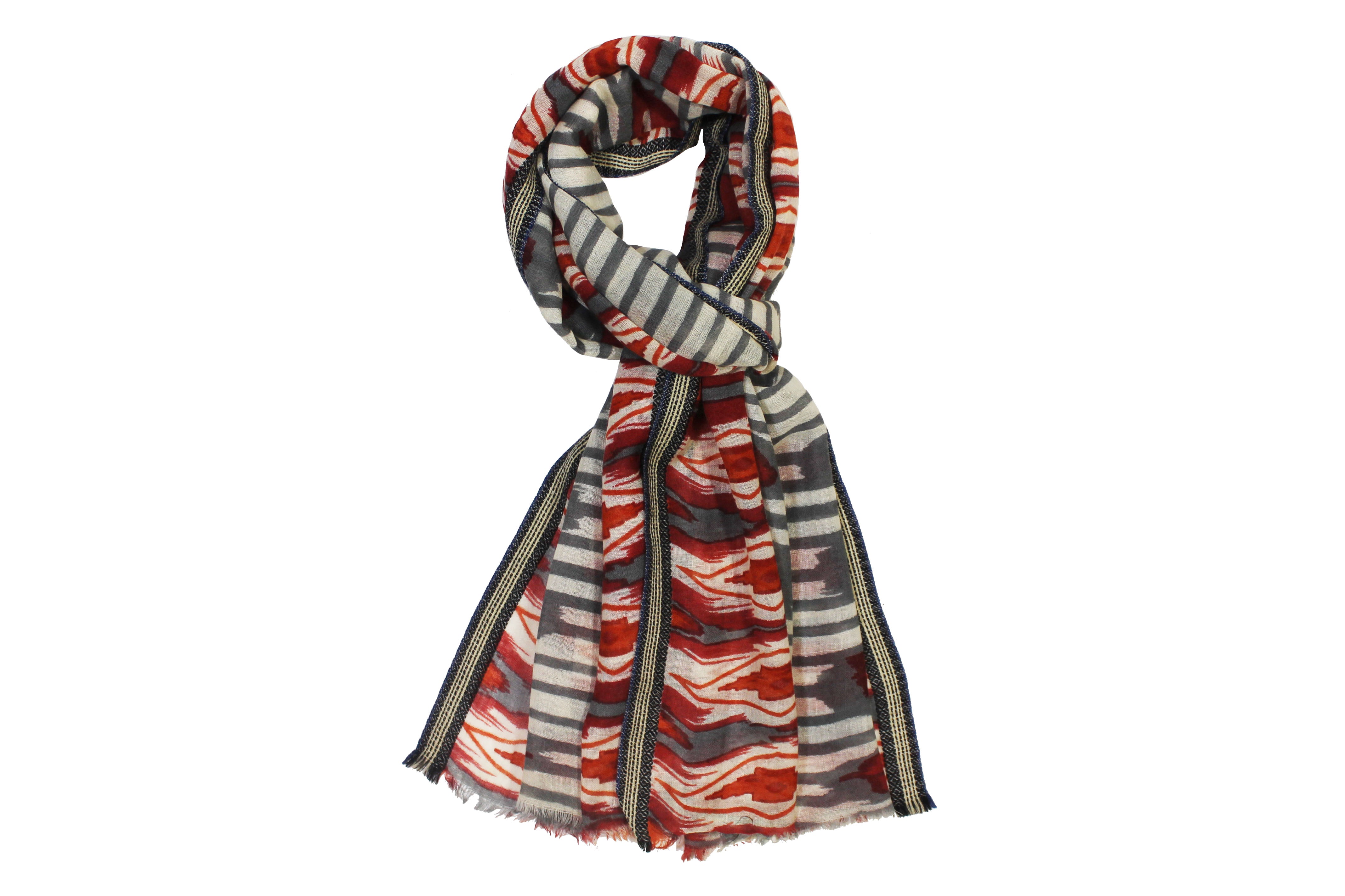 Sophisticated Red & Grey Scarf