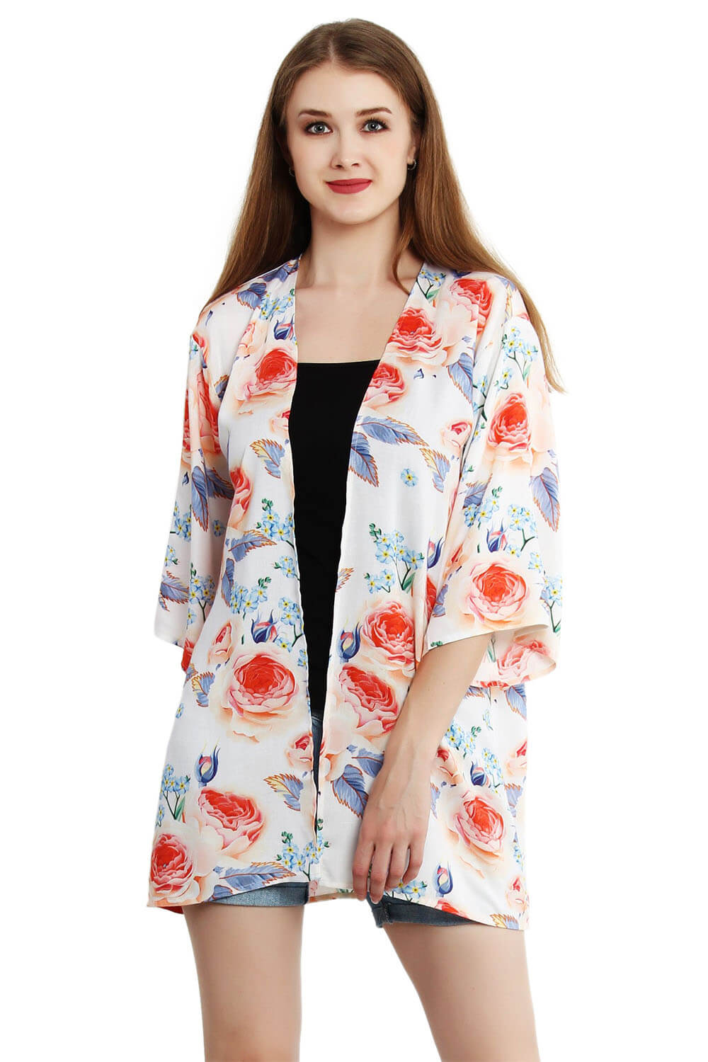 Rosy Retreat Cardi Front Open Kimono