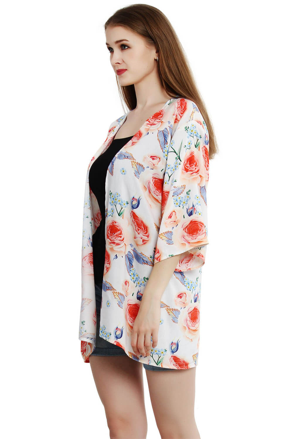 Rosy Retreat Cardi Front Open Kimono