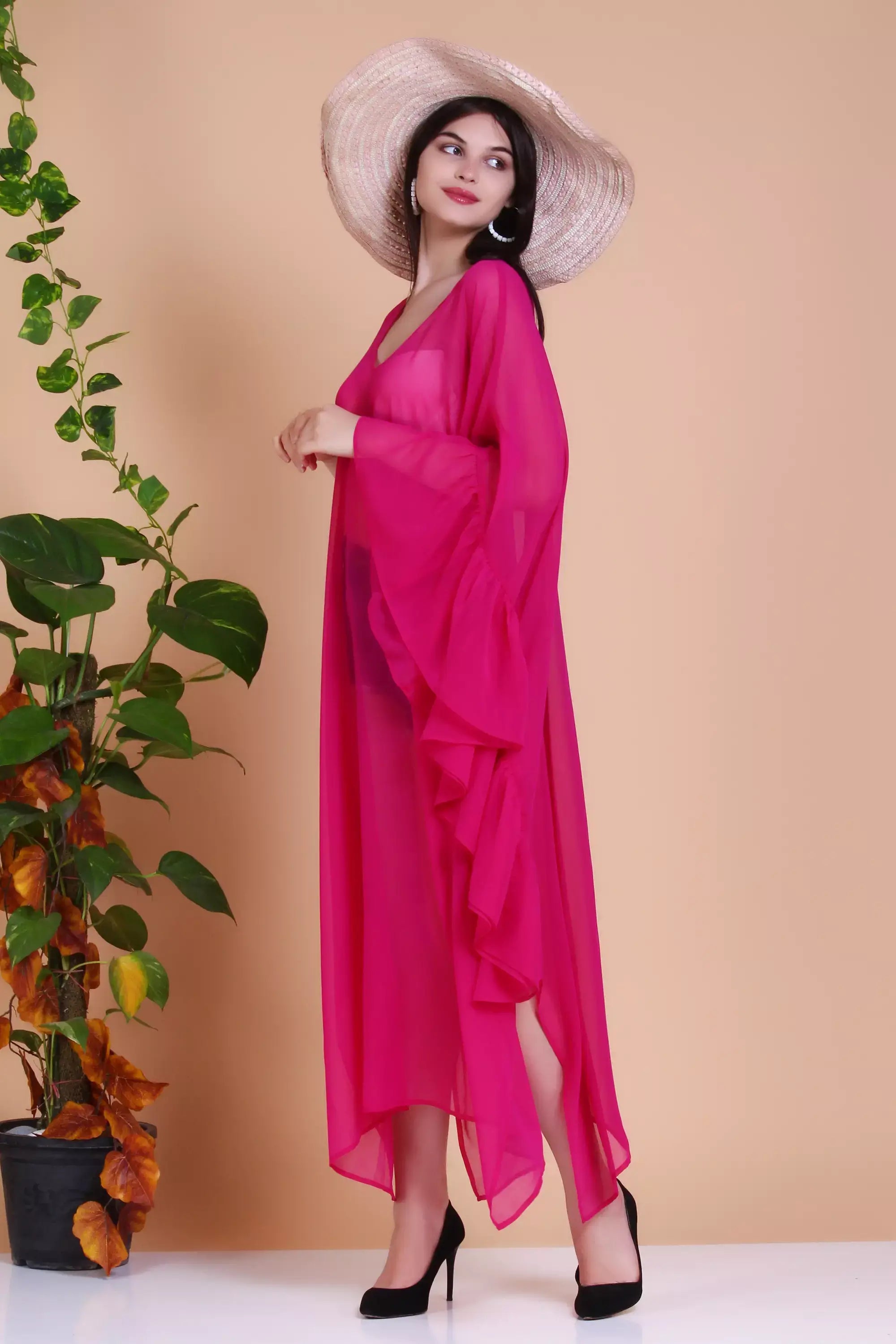 Fuchsia Frill Kaftan