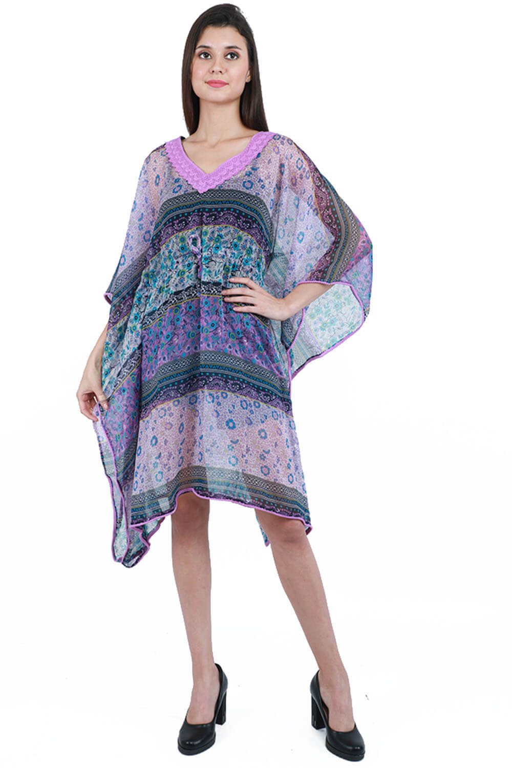 Elegant Women's Floral  Lace Kaftan