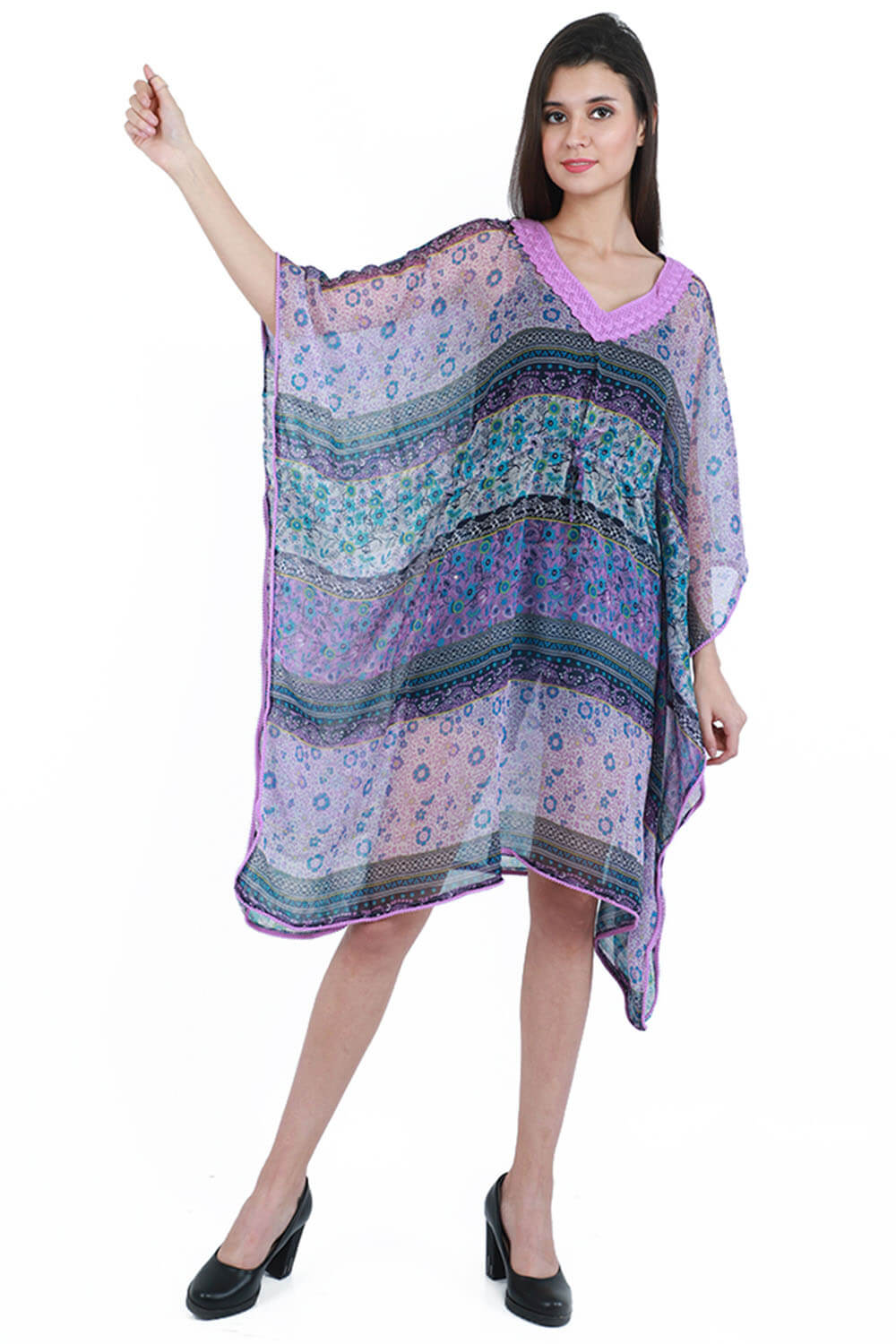 Elegant Women's Floral  Lace Kaftan