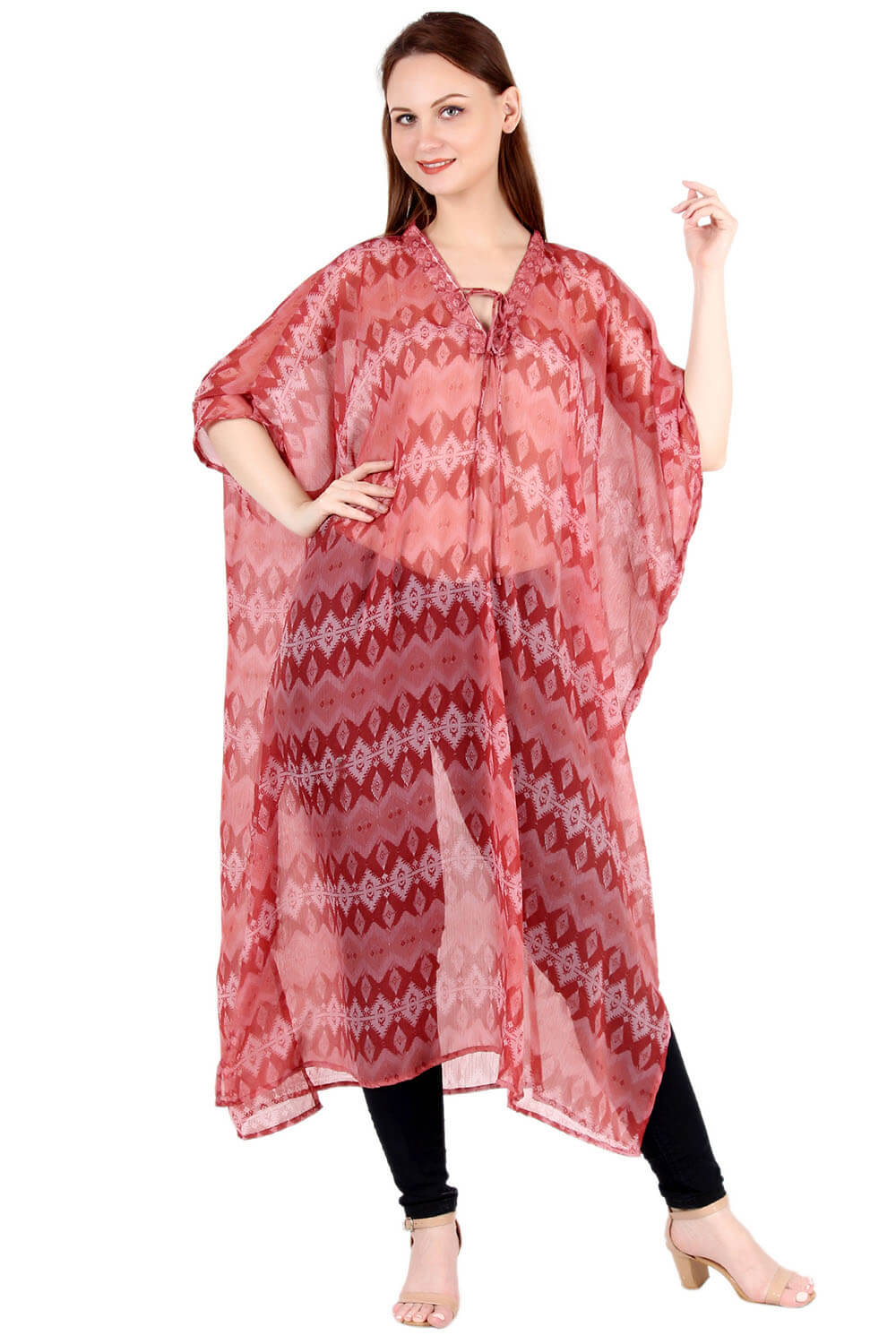 Refined and Airy Printed Kaftan