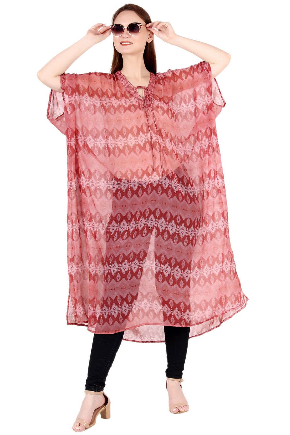 Refined and Airy Printed Kaftan
