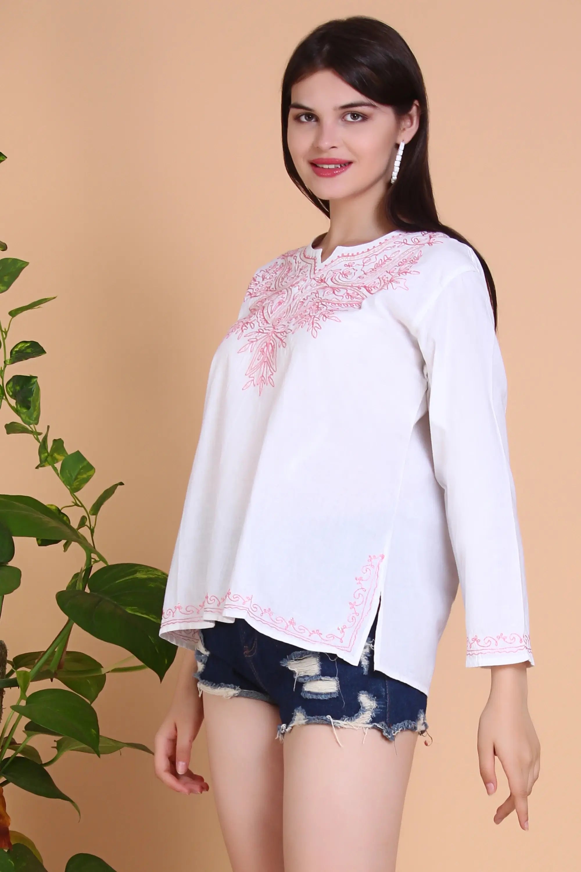 Glamorous Blush Embroidered Top