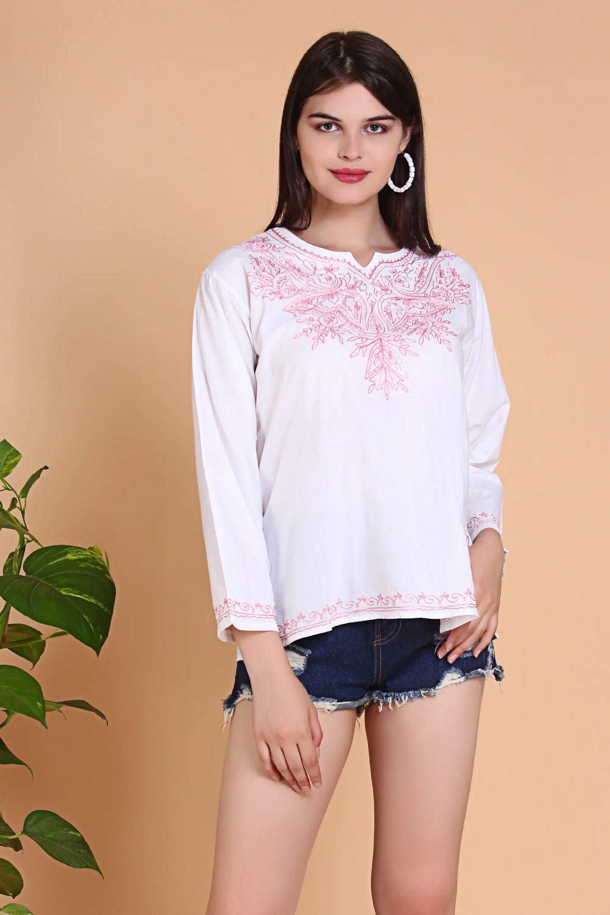 Glamorous Blush Embroidered Top