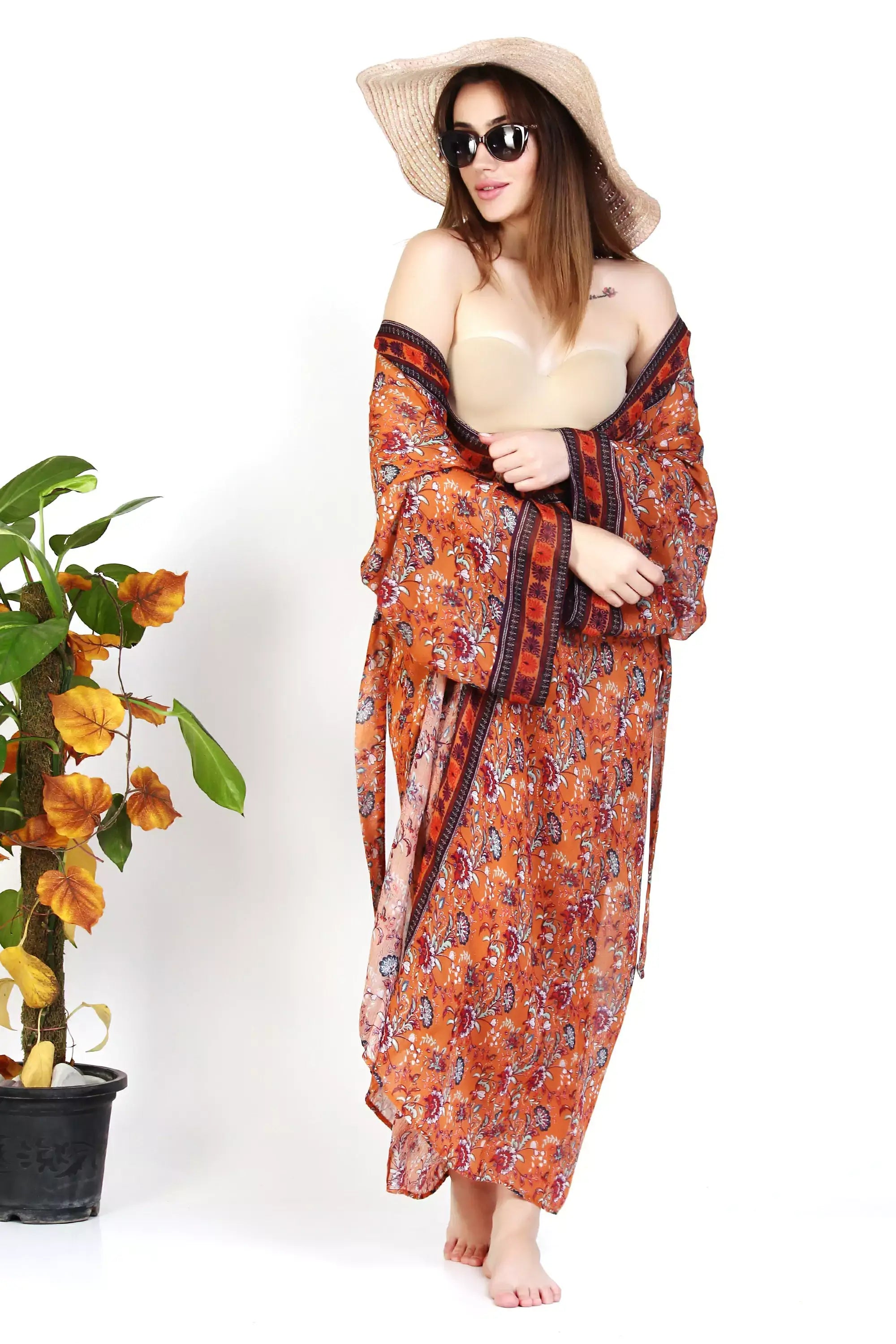 Kimono maxi dress
