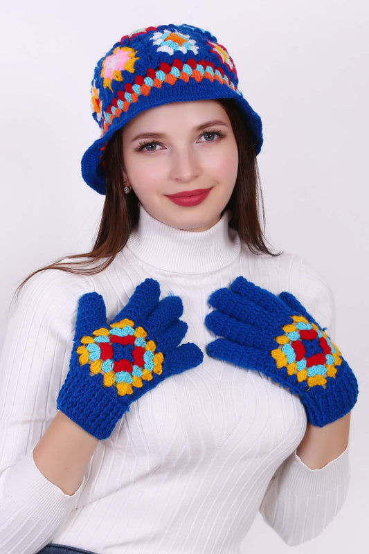 Crochet Comfort Granny Cap with Gloves