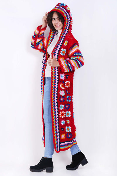 Free cap with long hooded crochet with pockets – Mini Apparels