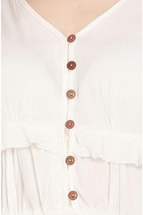 Timeless White Top with Button Open